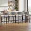 Tabouret de bar rembourré à hauteur de comptoir avec structure en métal-444915477
