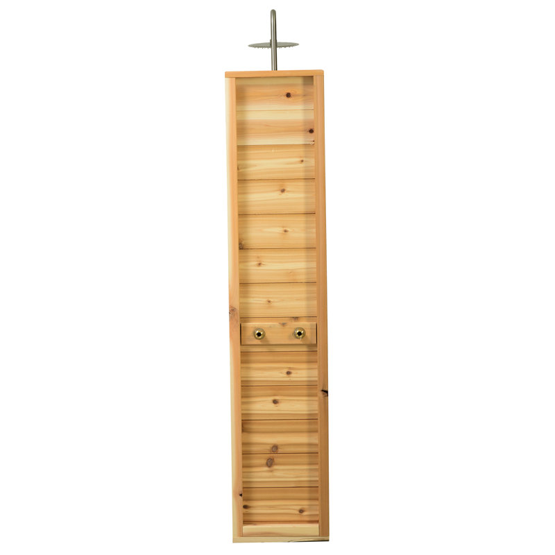 Cedar and Stainless Steel Tower Outdoor Shower