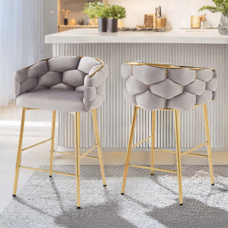 Ensemble de 2 tabourets de comptoir Modern, Gris