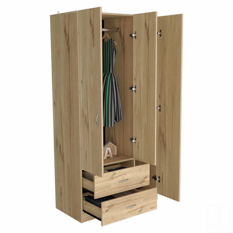Armoire à trois portes, chambre à coucher, Naturel