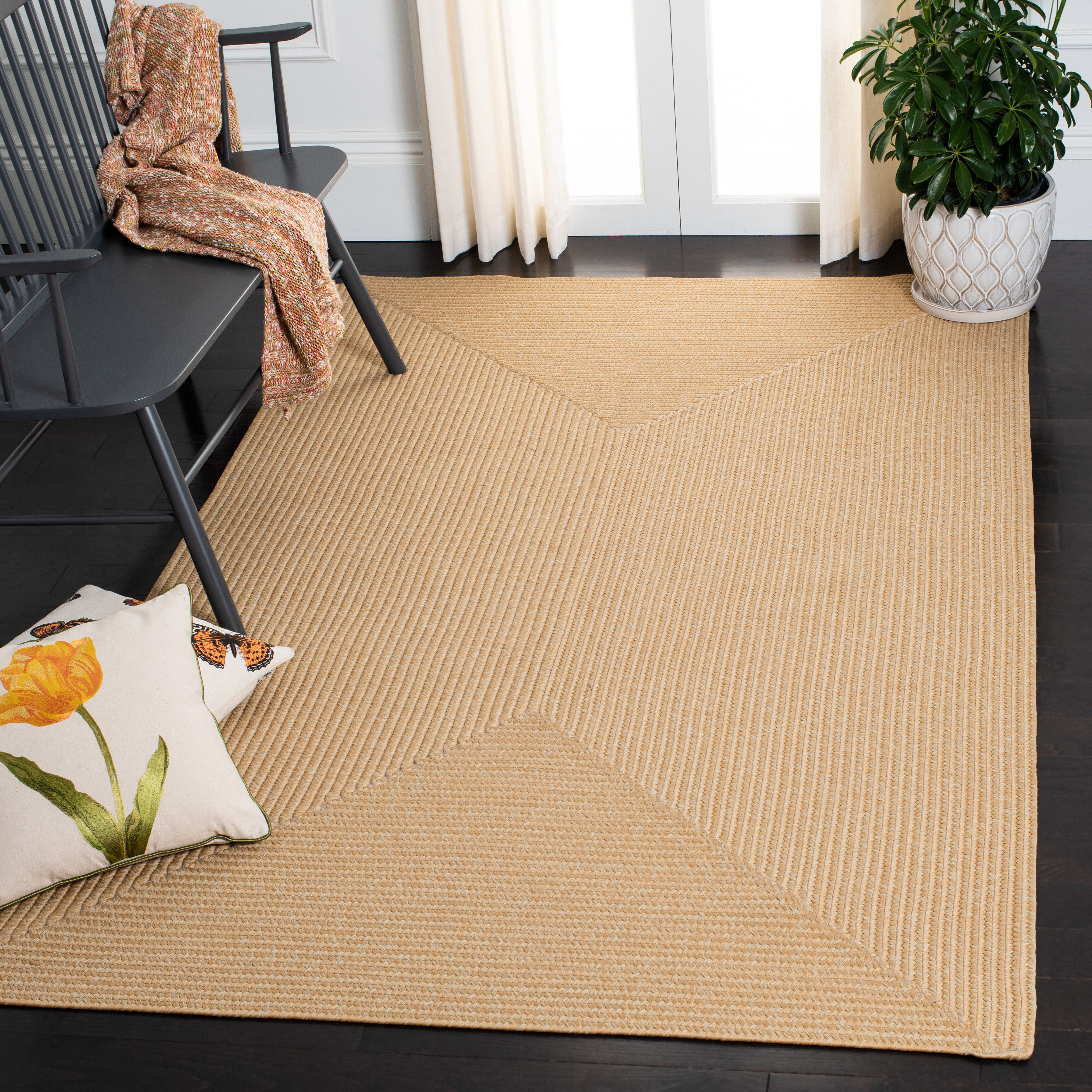 Roselyn Geometric Power Loom Beige Indoor/Outdoor Patio Rug Sand & Stable Rug Size: Rectangle 5' x 8