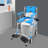 35.8X19.8X29.9” Shower Chair With Commode Wheels Height Adjustable