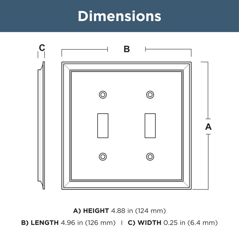 Franklin Brass Classic Architecture 2 2-Gang Light Switch/Toggle Wall Plate (5-Pack)