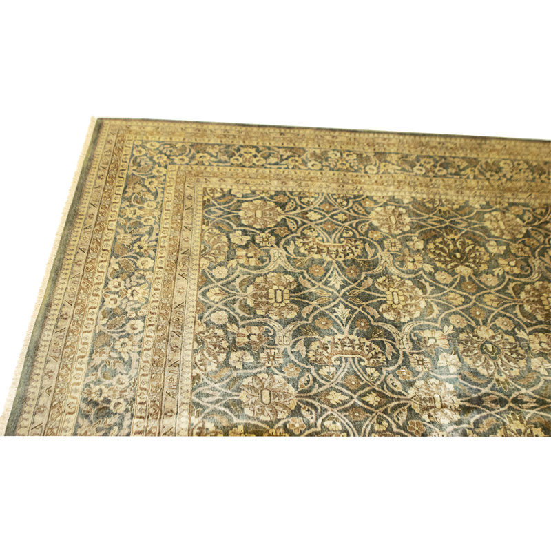 Tapis noir et noir noué à la main de haute qualité