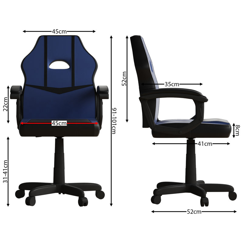 Muskoka Gaming Chair, Office Computer Chair Adjustable, UKFR Certified, Blue