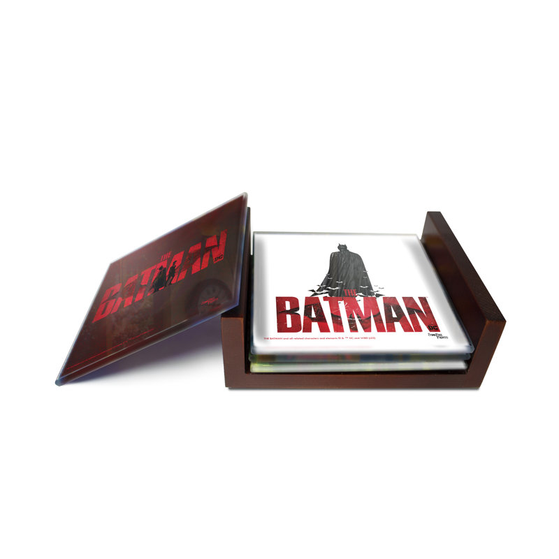 (Symboles) Ensemble de sous-verres en verre Starfire, The Batman Starfire Prints