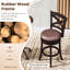  Ensemble de 4 tabourets de bar 26 po avec repose-pieds et cadre en bois d'hévéa 26 po