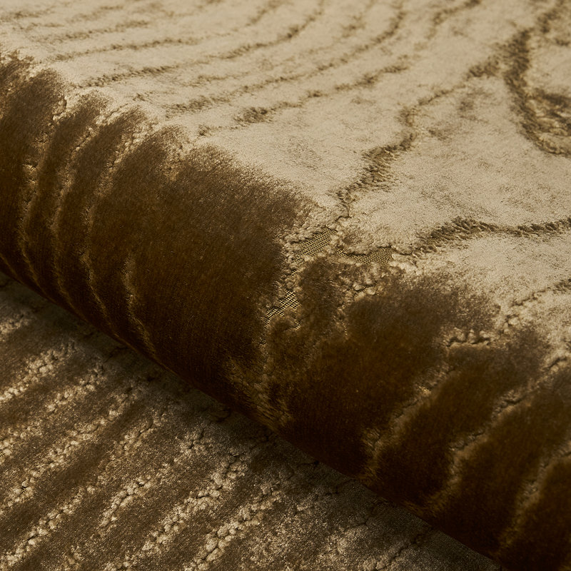 Marisa Moire Velvet Fabric, Camel