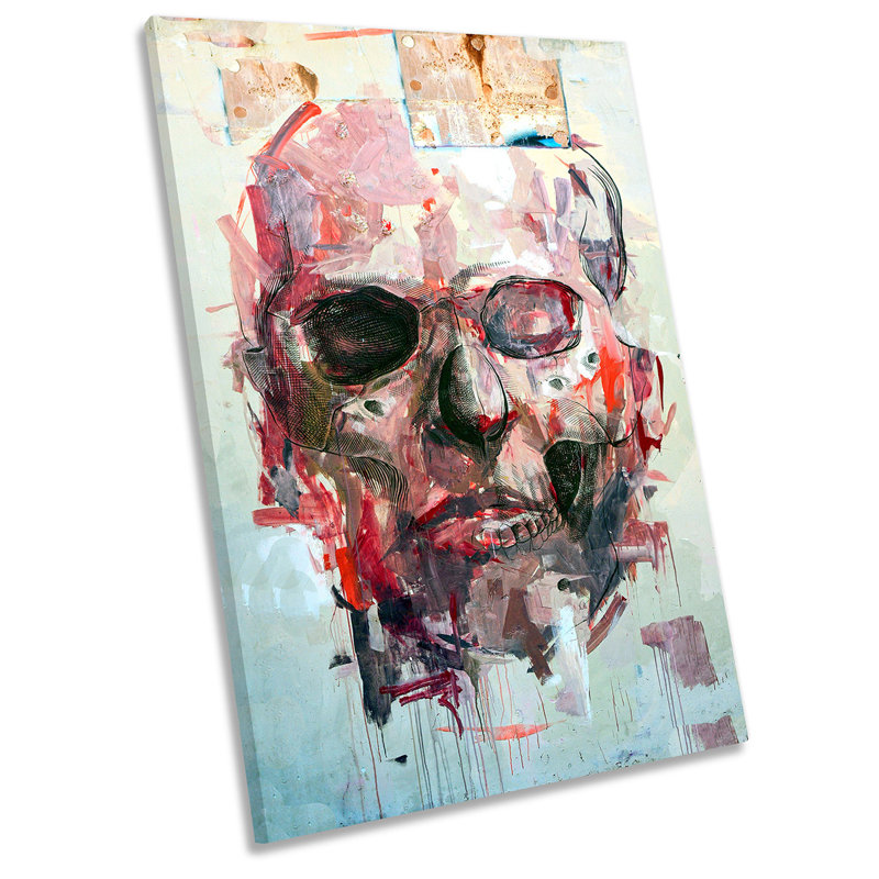Skull Abstract Grunge Picture Canvas Wall Art Portrait Print, 76.2cm H x 50.8cm W x 2cm D
