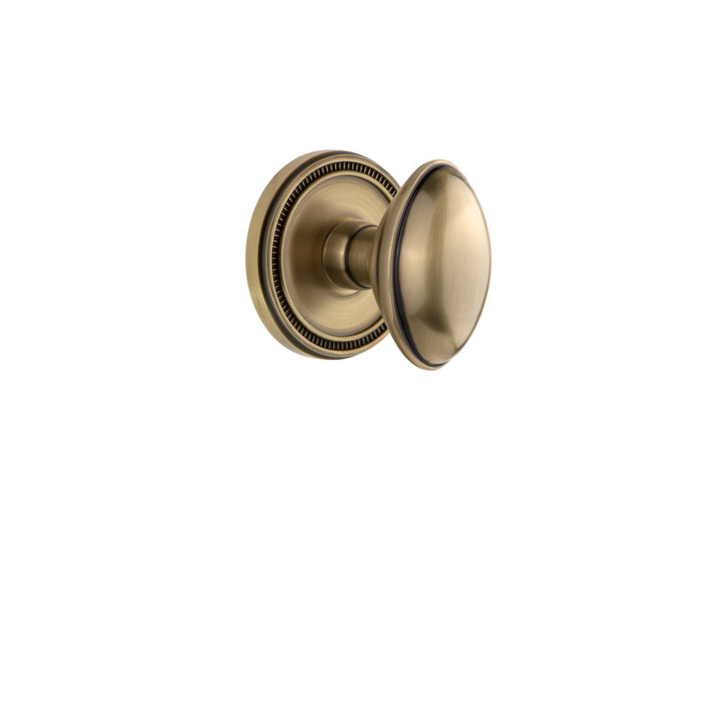 Bouton d'intimité avec rosette Grandeur Soleil, 2 3/8", Laiton rétro