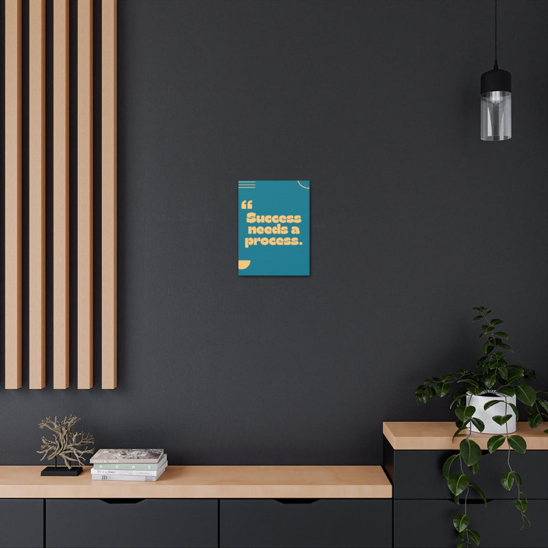 «Success Needs Process», art textuel sur toile tendue