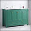 Meuble-lavabo vert 48 po avec lavabo en céramique, rangement abondant - 4 portes à fermeture douce et 2 tiroirs-964389296