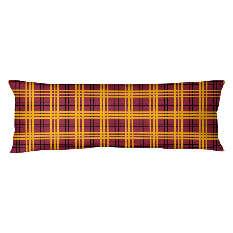 Polyester Medium Pillow, Red/Black/Yellow, Plush Fleece