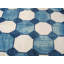 Grand tapis tissé à plat à motif géométrique blanc et bleu Mid Dhurrie