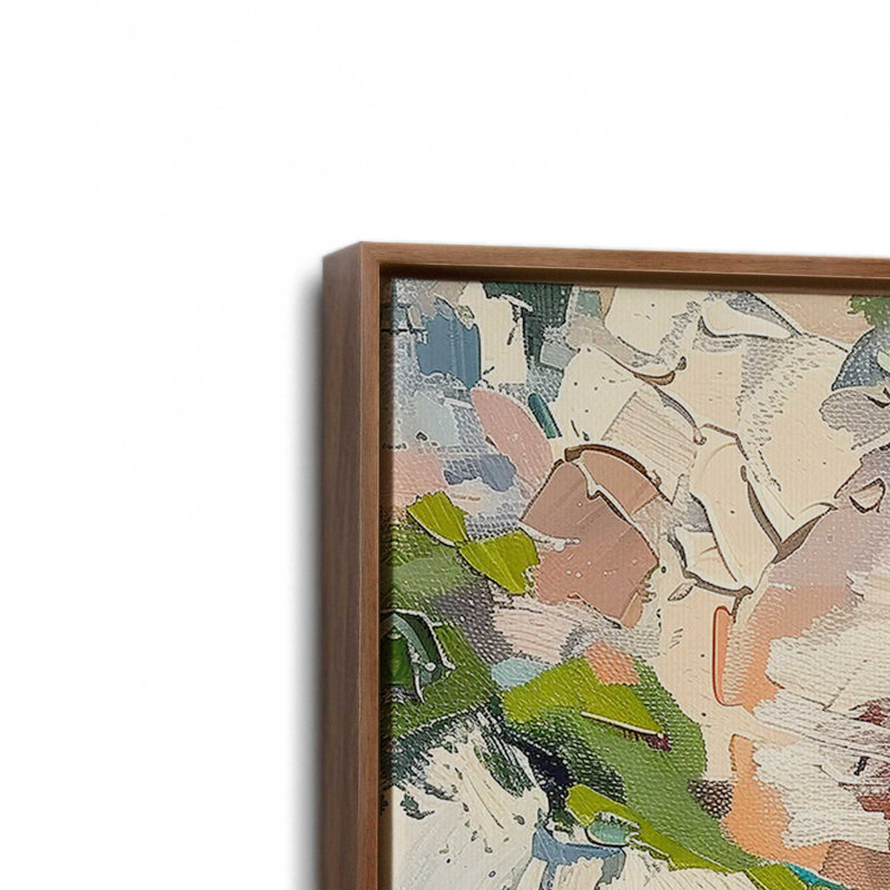 Impression sur toile Azzuro Cove, 12 po x 18 po, Cadre flottant en noyer