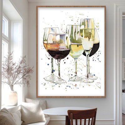 Beautiful Wine Glasses  Framed Matted Print for Home Decor