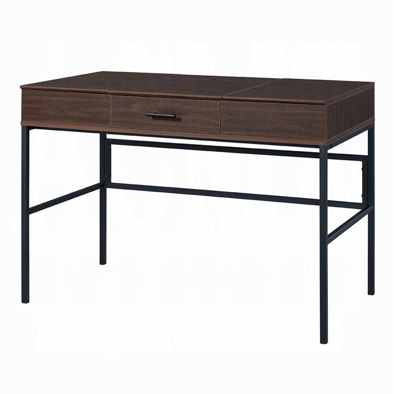 Bureau d'écriture à 1 tiroir en chêne et noir avec port USB