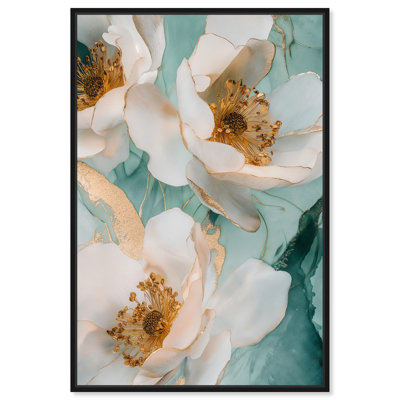 Art floral pastel Haloed en toile dorée par Art Remedy