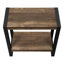 Table d'appoint, côté, bout, table de chevet, lampe, salon, chambre à coucher, stratifié brun, métal noir, industriel