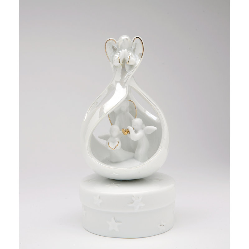 Figurine musicale en porcelaine Heralding Angel