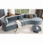 Canapé modulaire de 132 po au design incurvé, canapé modulaire en chenille 2 pièces avec 4 coussins, éponge moelleuse et coussin à ressorts, grand canapé modulaire en éponge pour le salon-246824615