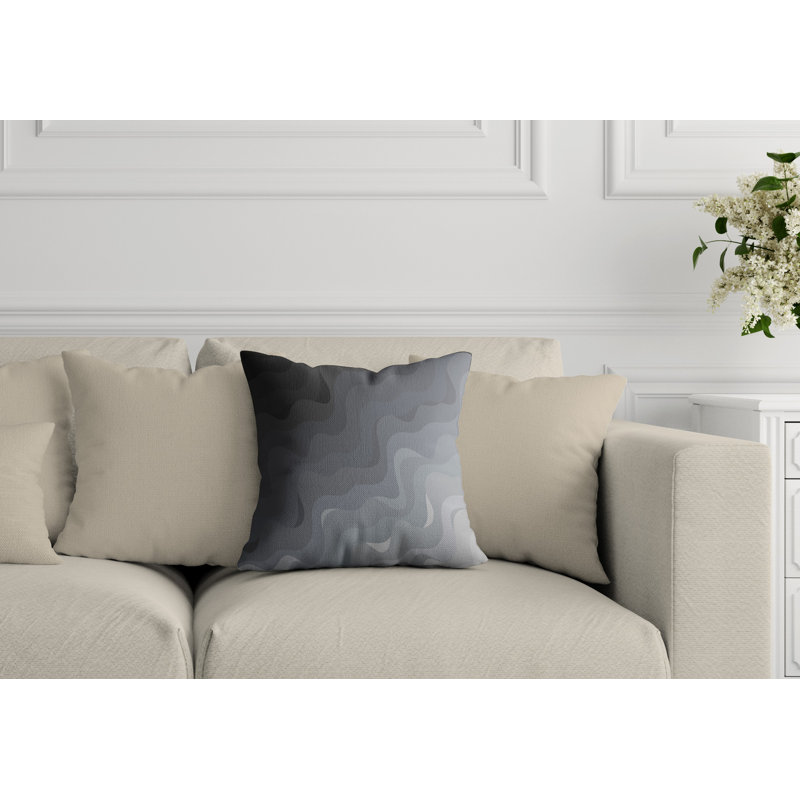 Brigitta Outdoor Reversible Throw Pillow, 17H" x 17W", Grey, Square