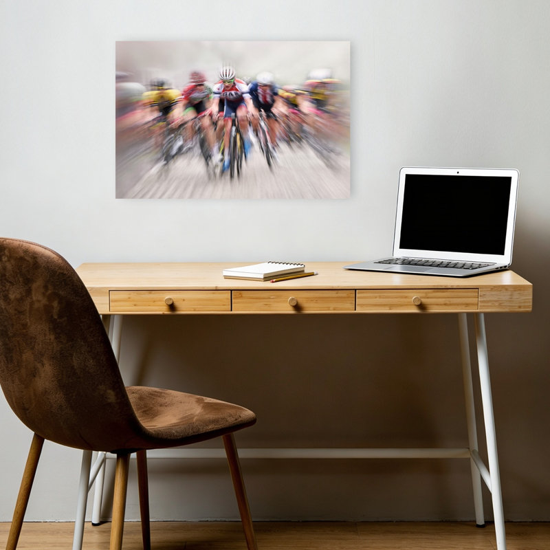 «Speeding Cyclistes», reproduction d'art murale contemporaine, H 12 po x l 18 po