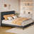 Bettyjean Wingback Platform Bed: Wood & Metal Frame + Underbed Storage-255304045-231983455