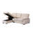 97.5"W Beige Velvet Fabric Reversible Sleeper Sectional Sofa Chaise