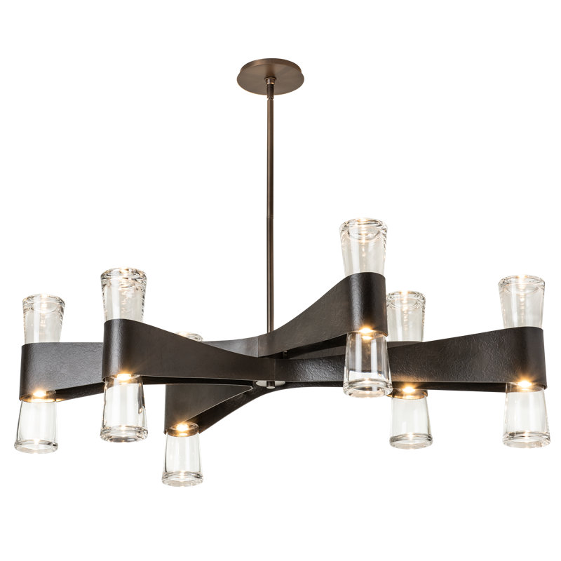 Bellis 6-Arm 12-Light Oval Chandelier, Black
