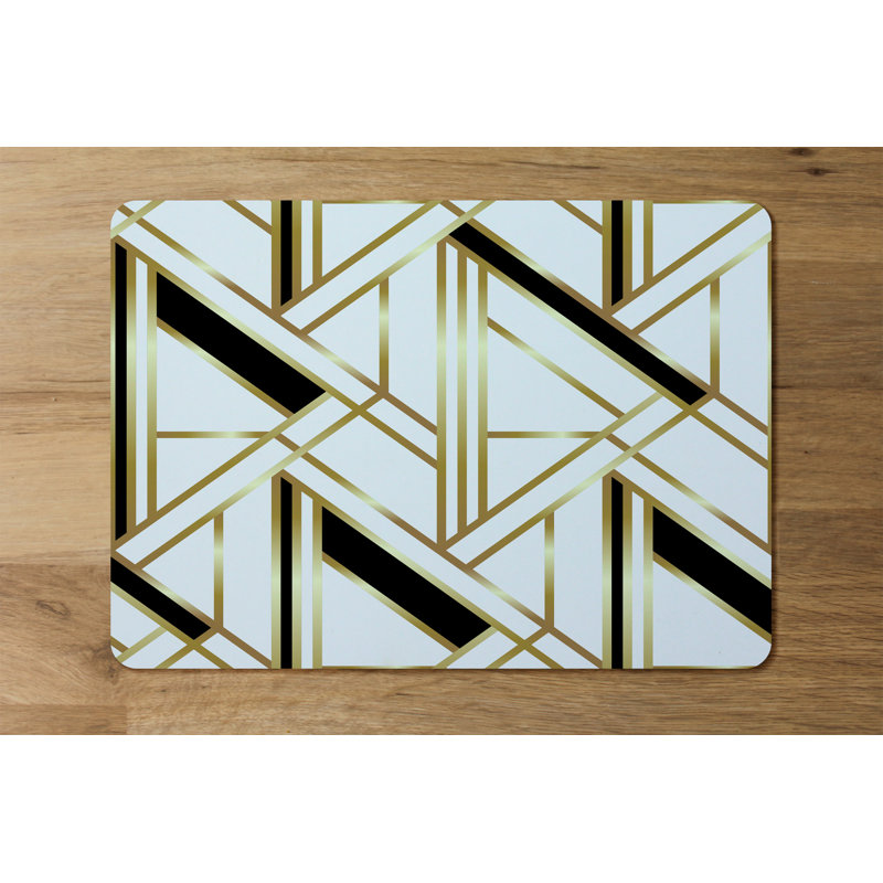 Marisela Polyester-Coated Hardboard Geometric Rectangle Placemat