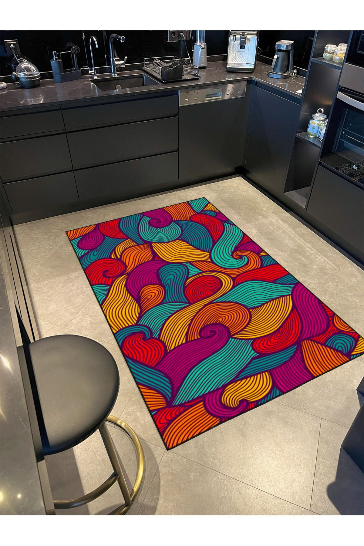 Corrigan Studio Colourful Shaped Patterned Woven Base Machine Washable ...