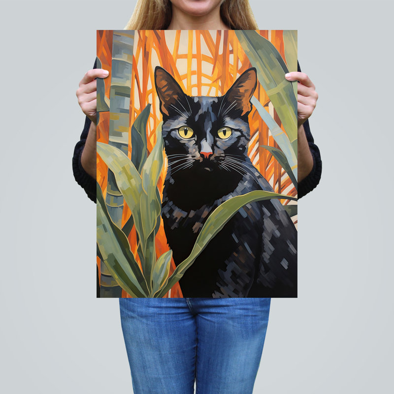 Wall Art Print Botanical Cat Lovers Portrait Living Room