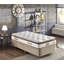 Matelas ultra ferme, 47,2 po x 78,7 po x 9,8 po | Housse décorative en tissu matelassé en lin, système multi-ressorts, couche de confort en fibre de silicone, rembourrage d'un côté, mousse de soutien des bords | Idéal pour un sommeil réparateur, blanc et brun-1776119537