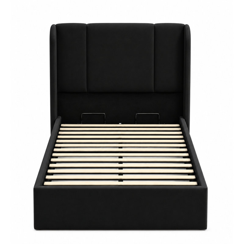 Lit plateforme tapissier Coletti, Simple, Off White Velvet