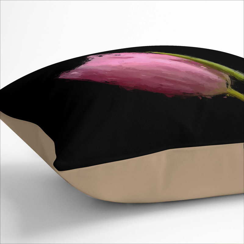 Floral Square Throw Cushion, 55cm H x 55cm W x 20cm D, Stone