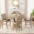 5pcs set Counter Table Set Square Counter Table Solid Wood Modern Farmhouse Rustic Look Distressed Look