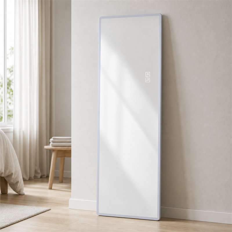 LED Full Length Wall Mirror, Rounded Corner Dressing Mirror