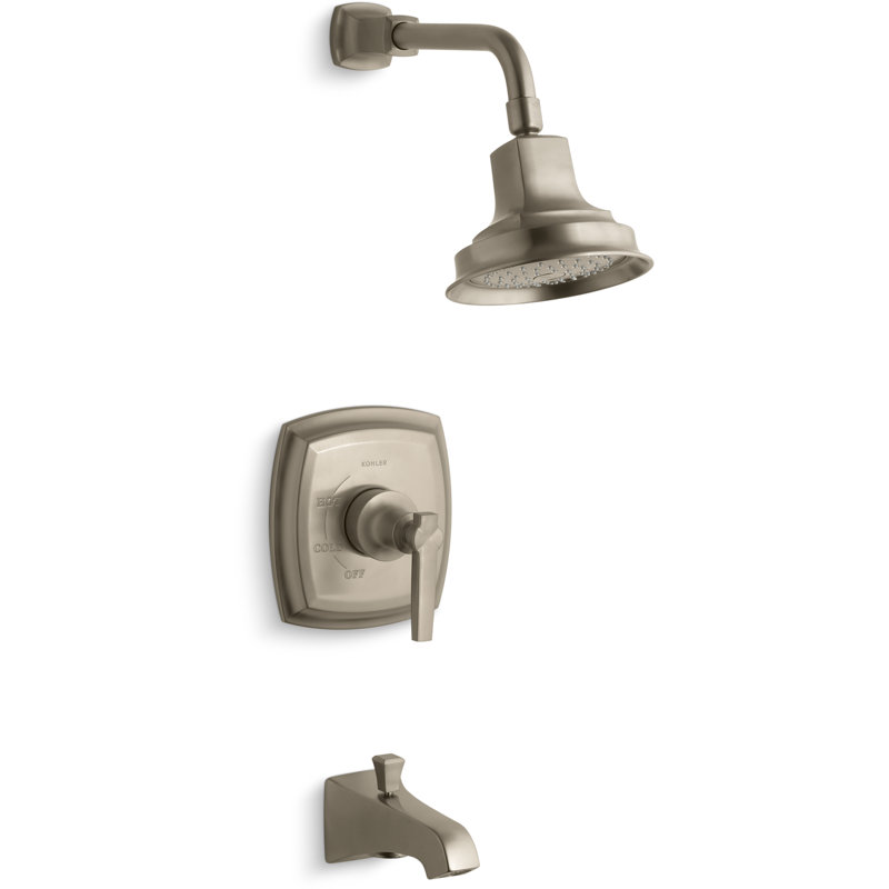 Margaux Tub and Shower Faucet, Vibrant Brushed Bronze, Lever