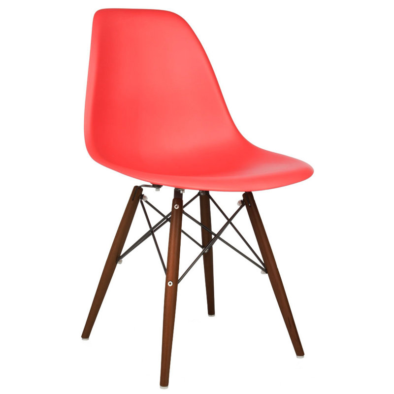 Wrenshall 17.7'' H Side Chair, Red/Walnut