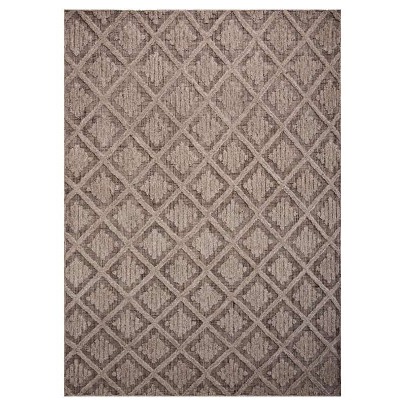 Tapis 100% laine touffeté à la main, Rectangle 5 pi x 7 pi 9 po