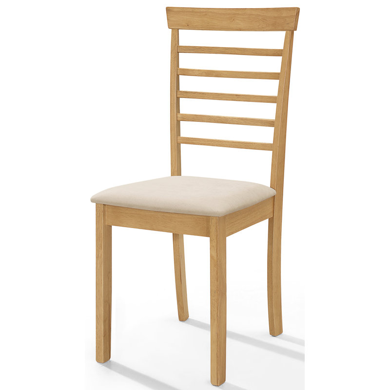 Ahwahnee 43cm H Polyester Blend Upholstered Ladder Back Side Chair, Oak