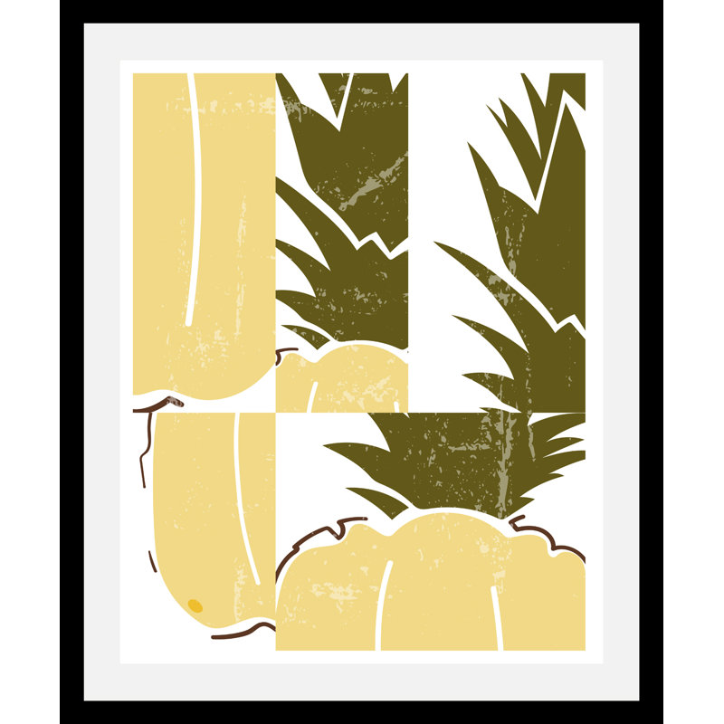 Pineapple - Single Picture Frame Print, 70cm H x 50cm W