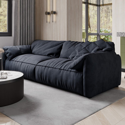 Causeuse-coussin modulaire noire 100% polyester