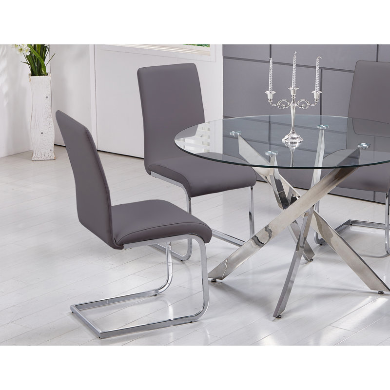 Chaise d'appoint rembourrée Steelman, Gris, Argent
