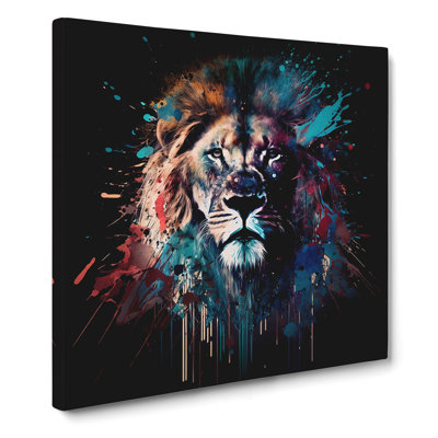 Lion Splatter - Wrapped Canvas