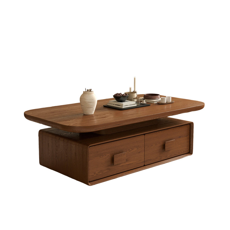 Medieval-style rectangular storage coffee table, 16.5" H x 47.2" W x 23.6" D