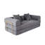 Lit convertible de 75 pouces, 21 pouces de mousse à mémoire comprimée, fausse fourrure, salon, usage domestique, gris cendré, microfibre, canapé-lit pliable 3 places sans dossier, avec mousse et 2 oreillers, pour petits espaces