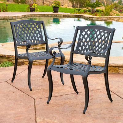 Ensemble de 2 chaises de jardin d'extérieur style campagne moderne