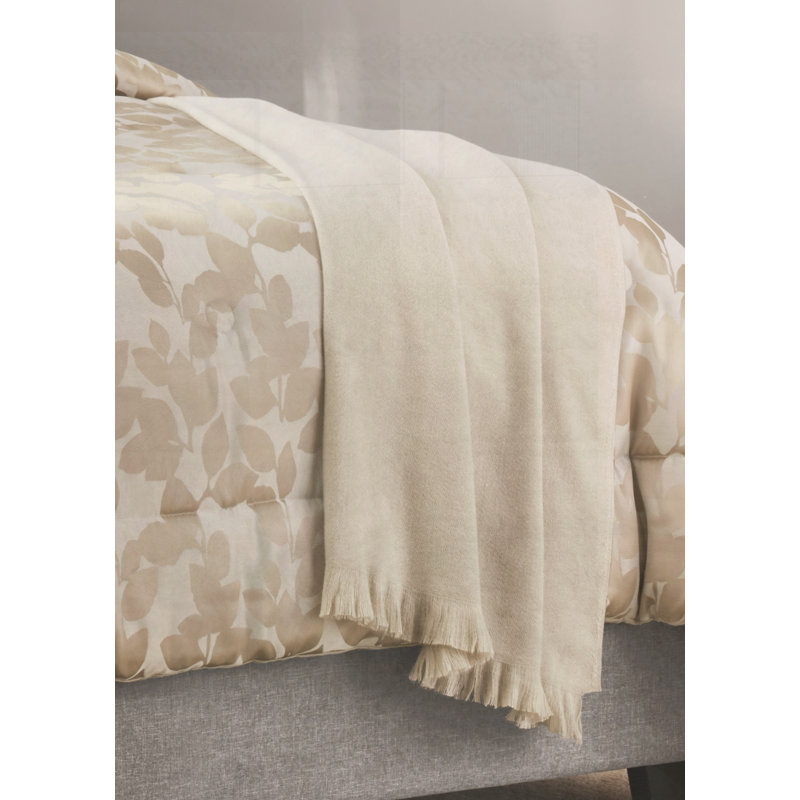 Ensemble d'édredon 5 pièces en jacquard lux, beige et doré, très grand, Édredon de très grand lit + 4 pièces additionne